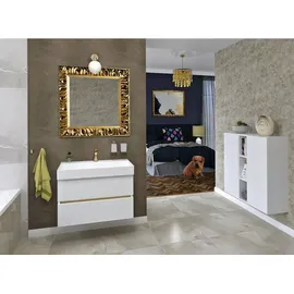 Sapho ZEEGRAS Rahmenspiegel 90 x 90 cm Gold