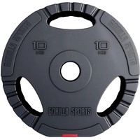 GORILLA SPORTS® Olympia Hantelscheiben - Einzeln/Set, 1,25kg, 2,5kg, 5kg, 10kg, 15kg, 30kg Gewichte, 50mm Bohrung, Tri-Grip, Kunststoff - Gewichtsscheiben, Olympiascheiben, Hantelscheiben-Set, Hanteln