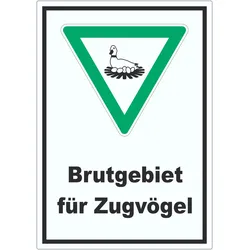 Brutgebiet für Zugvögel Aufkleber A8 (52x74mm)