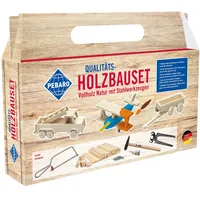 Pebaro 465 Holzbauset 25 Vollholzteile, inkl. Stahlwerkzeuge und Nägel