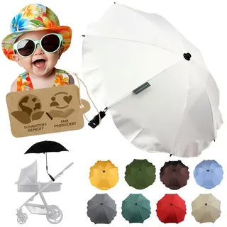 BambiniWelt by Rafael K. Kinderwagen-Sonnenschutzhülle Sonnenschirm Sonnenschutz für Kinderwagen Buggy Jogger universal UV50+, UV 50+ Schutz weiß
