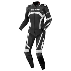 Bogotto Misano 2-Teiler Damen Motorrad Lederkombi, schwarz-weiss, Größe 46