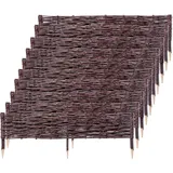 Kadax Palisade aus Weide, Natürlicher Weidenzaun, 5 Stück, 100x30cm