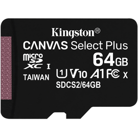 Kingston Canvas Select Plus microSD UHS-I A1 V10 + SD-Adapter 64 GB 3er Pack