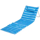 Mojawo Doppelliege Strandliege Strandmatte Rückenlehne Kissen faltbar L153xB53xH41cm Blau
