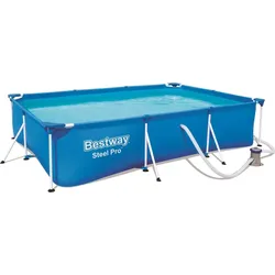 Bestway, Pool, Steel Pro Frame Pool Set With Filter Pump 300 X 201 X 66 Cm Blue Square (300 x 201 x 66 cm)