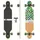 Apollo Twin Tip DT Longboard Flores " in holz/grün/schwarz/weiß | Gr.: onesize