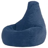 I.C.O.N. Icon Dalton Sitzsack Kinder, Denimblau, Flauschiger Cord Stoff, Sitzsack Cord mit Füllung, Bequemer Kinder Gaming Sessel, Kuschelsessel, Lese Sessel, Schlafzimmer, Kinderzimmer, Spielzimmer