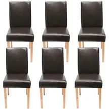Mendler Esszimmerstuhl Littau Leder braun 6er Set