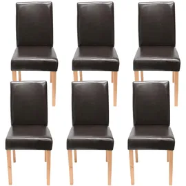 Mendler Esszimmerstuhl Littau Leder braun 6er Set