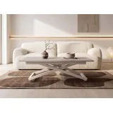 WFL GROUP Axen Beige Holz 120-160 x 80 x 38-75 cm