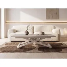 WFL GROUP Axen Beige Holz 120-160 x 80 x 38-75 cm