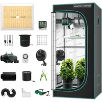 Mars Hydro Growzelt Komplettset,TS1000 Dimmbar Grow Lampe,80X80X160cm1680D Hoch Reflektierend Mylar Grow Box Komplettset,mit 4" 205 CFM Ruhiges und Effizientes Belüftungssatz,10-Gang-Lüfter