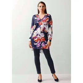 ALBA MODA Langarmbluse mit floralem Print Blau 36