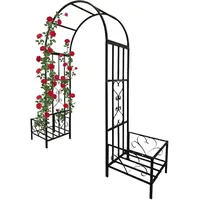 Relaxdays Rosenbogen 216 x 206 x 50 cm Schwarz