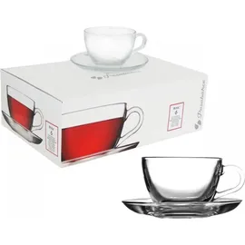 Pasabahce Teetasse mit Untertasse 0,2 l Transparent 6 St.