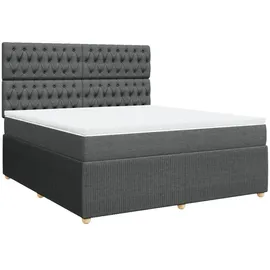 vidaXL Boxspringbett 180 x 200 cm Dunkelgrau
