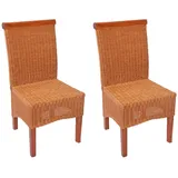 MCW Esszimmerstuhl Var 2er-Set ohne Sitzkissen Rattan