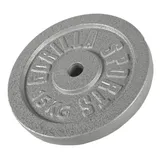 GORILLA SPORTS® Hantelscheiben - Set/Einzeln, 0,5/1,25/2/2,5/5/10/15/20/25/30 kg Gewichte, 30/31 mm, Gusseisen, Silber/Schwarz - Gewichtsscheiben, Bumper Plates
