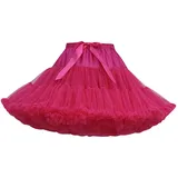 Tüllrock Damen Tutu Rock Tüll Röcke Tütü Petticoat Unterrock Tüllröcke Outfit Kurz Karneval Ballett Tutu Kostüm Erwachsene Tütüs Prinzessin Fasching 50er Rockabilly Party Hochzeit Vintage Rosa - 40