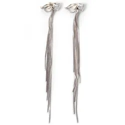 Firetti Paar Ohrclips »mehrreihig, stilvoll, feminin«, mit Glasstein Firetti metallfarben-weiß + weiß