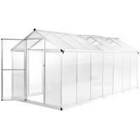 Yolola Aluminium Gewächshaus Gewächshaus Glas für den Garten Garten Tomatenhaus Frühbeet Alu Gewächshäuser Treibhaus Winterfest Gewächshaus Groß 421 x 190 x 195 cm