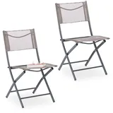Relaxdays Gartenstuhl Klappstuhl 2er Set 120 x 60 x 90 cm beige