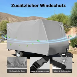 Wiltec Wohnwagen Schutzhülle 520 x 225 x 220 cm Grau