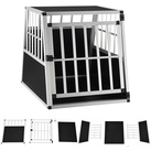 Juskys Alu Hundetransportbox L-X - 89x70x51 cm verschließbar & pflegeleicht - Hundebox Hunde