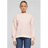 URBAN CLASSICS Oversized Striped Sweatshirt Lemonade Pink / White Sand XL