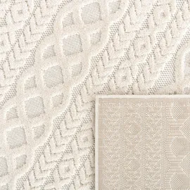 Paco Home Teppich PACO HOME "Cotton 231", beige (creme), B:60cm H:6mm L:110cm, Polypropylen, Teppiche, Teppich, Uni-Farben, Hoch-Tief Effekt, boho, In- und Outdoor geeignet