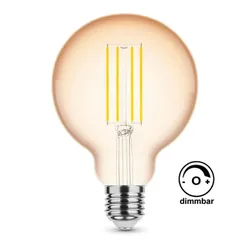 V-Tac 4W Dimmbar LED Filament Nostalgie Retro Design Leuchtmittel Lampe G95 warmweiß