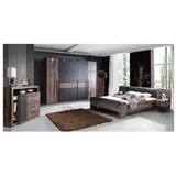 Forte Drehtürenschrank Bellevue 120 x 195 x 55 cm Schwarzbraun