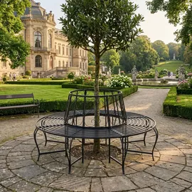 Relaxdays Baumbank 85 x 160 x 160 cm Schwarz
