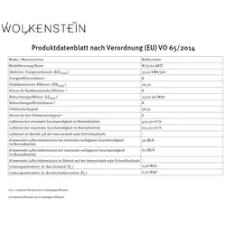 Wolkenstein W S5-60 ABTZ Dunstabzugshaube 60 cm schwarz Schräghaube