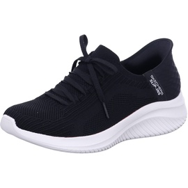 SKECHERS Damen Ultra Flex 3.0 Brilliant Path Sneakers,Sports Shoes, Black Knit/White Trim, 37 EU
