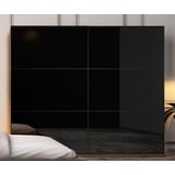 Casa Padrino Luxus Schlafzimmerschrank Braun / Schwarz 256 x 66 x H. 212 cm - Edler Massivholz Kleiderschrank mit 2 Schiebetüren - Luxus Schlafzimmer Möbel