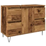 vidaXL Badschrank Altholz-Optik 80x33x60 cm Holzwerkstoff