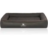 Knuffelwuff Hundebett Montego Orthopädisch Kunstleder 105 x 80cm Schwarz