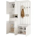 stilvora Garderobenset 110 x 180 x 37 cm mit 6 Türen, 2 Schubladen / weiß