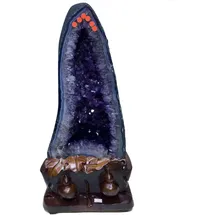 luxuskollektion Große Amethyst-Geode Cluster Heilsteine Reiki Deko 61lbs