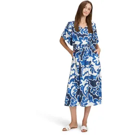 Betty & Co Sommerkleid Blumenprint Weiß/Dunkelblau 38
