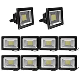 10pcs 50W SMD LED Strahler Fluter,Greenmigo IP65 Flutlicht Leuchtmittel Baustrahler Scheinwerfer Warmweiß Wandstrahler Außenstahler Leuchtmittel ... - Schwarz