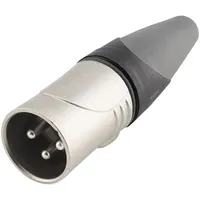 HICON HI-X3CM-HD XLR-Steckverbinder Stecker, gerade Polzahl: 3 Schwarz, Silber