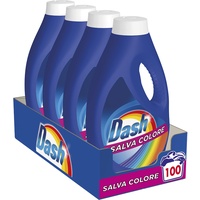 Dash Flüssigwaschmittel für Farbschutz, brillante Farben nach dem Waschen, 4x 25 dosen