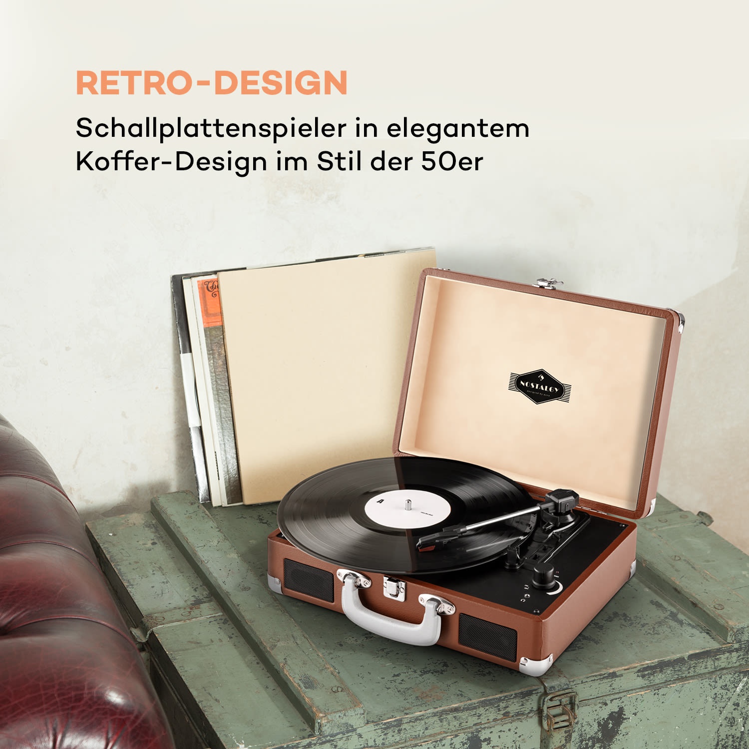 Peggy Sue Retro-Plattenspieler LP USB braun