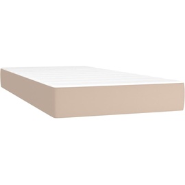 vidaXL Taschenfederkernmatratze Cappuccino 100x200x20 cm Kunstleder