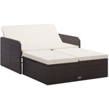 Festnight Gartensofa Ausziehbar 2 Sitzer Balkon Sofa Rattan Lounge Sofa mit Liegefunktion Ottomane Polyrattan Outdoor Sofa mit Stauraum Balkon Liegesofa Balkonmöbel Couch Rattansofa