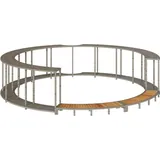 vidaXL Whirlpool-Umrandung Holztreppe grau 243 x 55 cm