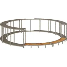 vidaXL Whirlpool-Umrandung Holztreppe grau 243 x 55 cm